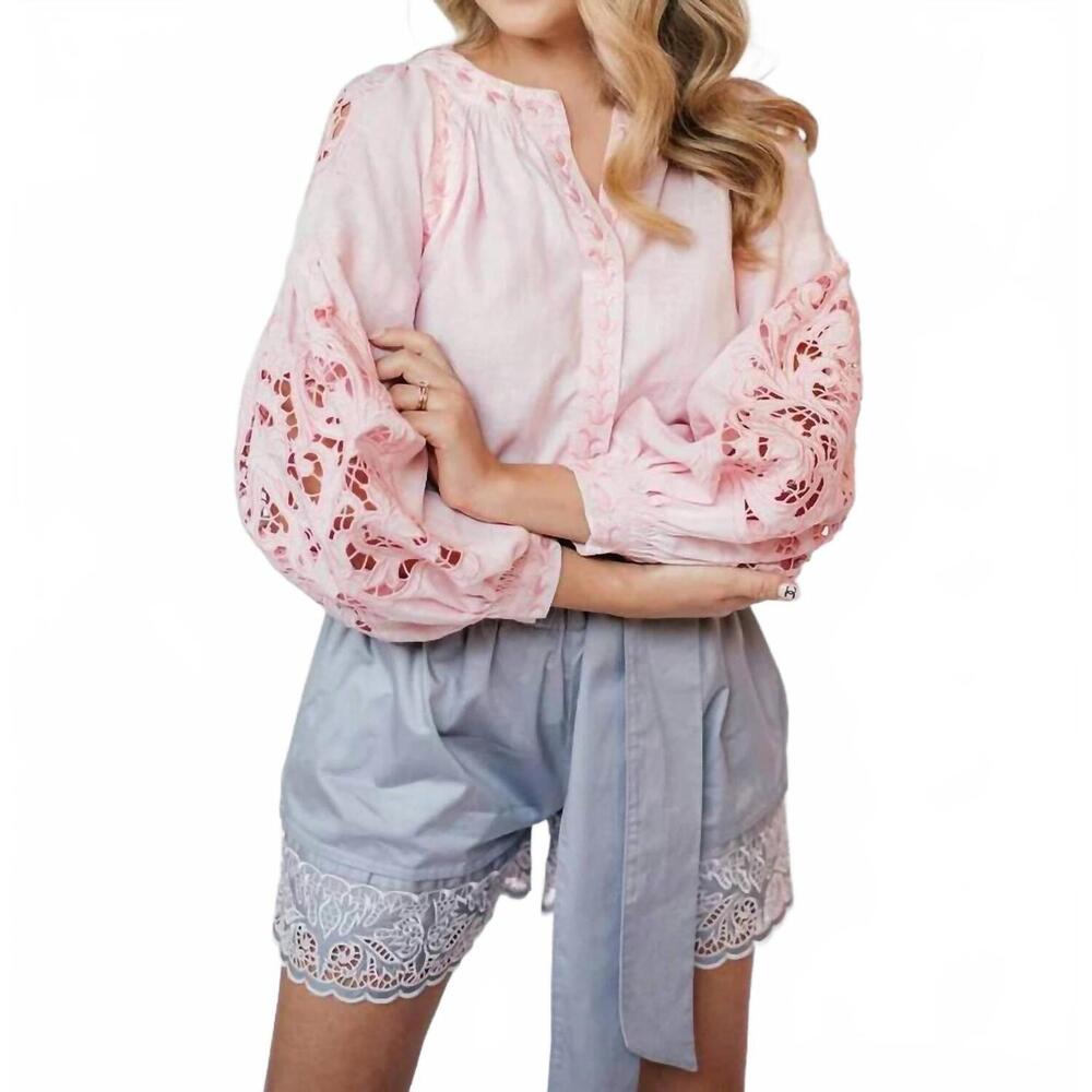 NEW ANNABO lily richelieu blouse in peachy pink
